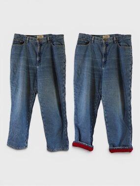 720  L.L. Bean Flannel Lined Relaxed Fit Straight Leg Jeans